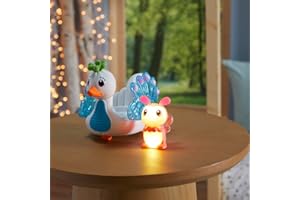 Playskool Glo Friends - Hugbug & Harmony Pop, Push & Roll! - Swan Vehicle - Glowing Bug - SEL Toy - Ages 2+
