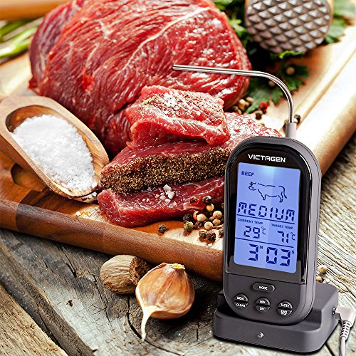 Victagen intelligentes wireless Fernbedienung Fleisch Thermometer, Outdoor tragbares elektronisches Thermometer für Essen Kochen&Grill, Backen Thermometer mit Countdown Küchenzeituhr - 7