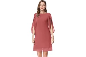GRACE KARIN Abito Donna Vestito Elegante Chiffon Manica Corta Casual in Girocollo