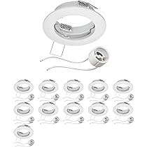 Spot Encastré Au Plafond Fere Cadre D'Encastrement Noir Mat Orientable Gu10 Par16 Led 4,888W= 4