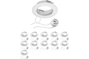 ledscom.de 12 Stück Decken-Einbaurahmen FERE Einbaurahmen weiß matt (LED/Halogen/GU10/MR16/PAR16/50mm) inkl. GU10 Fassung