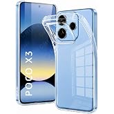 URUCHI Crystal Şeffaf Kılıf Poco X3 i&ccedil;in, [Sararma &Ouml;nleyici] [Kamera Koruma] [Askeri Sınıf D&uuml;şme Testi] Şeffaf Şok Ge&ccedil;irmez K