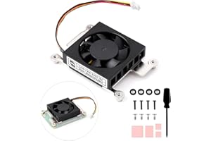 Waveshare CM5 Fan 5V 30007 Low Noise Cooling Fan Compatible with Raspberry Pi Compute Module 5 Series Board Cooler Radiators Low Noise, With Thermal Tapes, 5V Power Supply