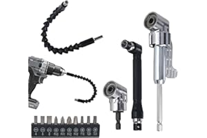 BSSMMAI Adattatore per avvitatore angolare a 105°, 14 pezzi, angolo di attacco per viti ad angolo, per lavori di costruzione