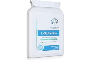 SWISS BIOENERGETICS L-Glutamine 500mg 90 Capsules - Pure Amino Acid with no fillers or Binders - Suitable for Vegetarians and Vegans – Exclusively Manufactured in The UK