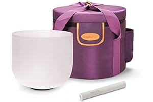 TOPFUND C Note Crystal Singing Bowl 8 inch Root Chakra with Heavy Duty Carrying Case and Singing Bowl Mallet