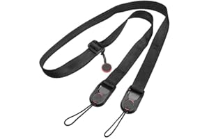 REQAG Pasek do noszenia aparatu, pasek na ramię, szybkie zapięcie, uniwersalny, regulowany nylonowy pasek na ramię, regulowana długość od 48-152 cm, czarny