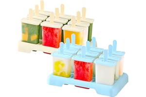 CHENKEE Formen für Eis am Stiel, 18 wiederverwendbare Eisformen (Blau, Beige)