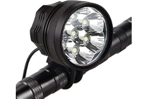 WASAGA Bike Lights, 10500 Lumens 5/7 Led Bicycle Light,Waterproof Mountain Bike Front Light with 9600 mαh Rechargeable Battery Pack, 3 Modes Bicycle Lights Front Headlamp for Cycling Safety