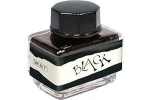 ONLINE Black Ink Bottle - 15ml Waterbased Fountain Ink for Calligraphy, Handlettering & Writing