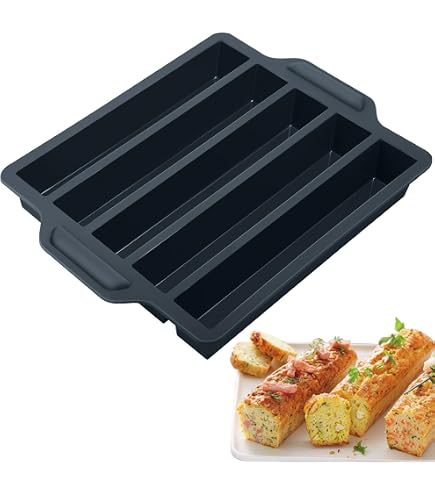 LOT DE 6 MOULES À BISCUITS RECTANGULAIRES EN FORME DE U - Anti-adhésifs, Acier Carbone, 24,6x4,1x4,1 Cm - Pour Biscuits, Petits Pains - 4