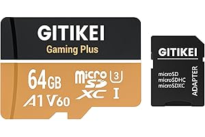 GITIKEI Micro SD Card 64GB High-Speed Performance (120MB/s Read, 90MB/s Write), Supports 4K/8K Video Recording, Compatible with DSLR, Drone, Action Camera & Portable Devices（1 microSD Card +1 Adapter）