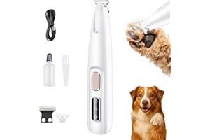 BERGXPERTEN Activ'Pet Tondeuse à pattes - Douce pour Chien et Chat, Lames Céramique et Inox, LED Intégrée, Rechargeable USB, Étanche, Toilettage Zones Sensibles Sans Stress