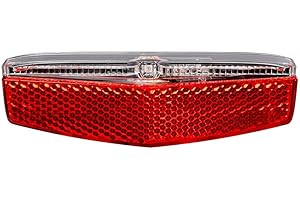 M-Wave Helios USB Feu arrière pour Porte-Bagages de Batterie Mixte Adulte, Rouge