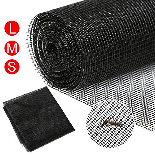 Yahee 5m Fliegengitter Gewebe Insektenschutzgitter Insektenschutzgewebe für Fenster und Türen aus Fiberglas, Schwarz (S_500*100cm)
