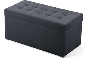 Mg Design Polsterhocker 45 x 90 cm Dunkelgrau mit Stauraum (ca. 100 L), bis 300 kg belastbar, ohne Montage & leicht zu reinigen, angenehm matt mit feiner Struktur – für Wohnzimmer, Schlafzimmer & Flur