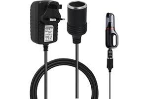 KEYQUEEN Car Power Inverters 240V 2A AC Mains to 12V DC, Car Plug Adapter Car Converter Cigarette Lighter Socket Voltage Converter Power Adapter UK Plug AC to DC Household Cigaret(Maximum Power: 24W)