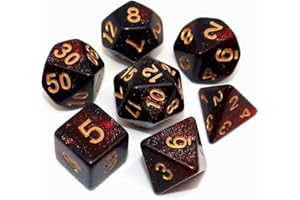 CREEBUY Set di 7 dadi rossi sfumati per dungeon e dragons, set di 7 dadi poliedrici per giochi di ruolo