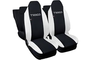 ‎AUTO ACCESSORI LUPEX Auto Accessori Lupex - Sitzbezüge für Autositz, kompatibel Autositzbezüge für Twingo, Schwarz Weiß, Made in Italy, Set für Vorder- und Rücksitze, Polyester-Gewebe, Auto-Innenbezüge