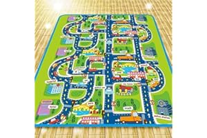 XDAILUYYDS Tapis de rue, tapis pour chambre d'enfant, tapis de jeu, tapis de jeu pour enfants, tapis de jeu pour bébé, lavable, tapis de rue