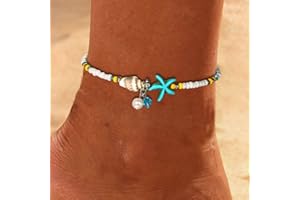 Clataly Étoile de mer perles chaîne de pied escargot chaîne de pied de plage femmes et filles bijoux