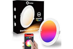 Lumary Faretti led incasso cartongesso WiFi 12W Faretti LED Ultrasottili RGBWW 840LM APP Controllo Multi Colore Dimmerabile Musica Faretti a LED per Interni,Pertain Alexa Google Home (1-PZ)
