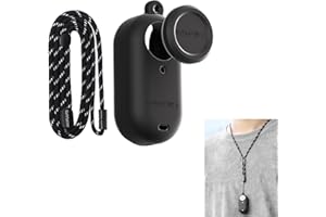HESUPY GO3S Custodia protettiva copriobiettivo con cinturino da collo per Insta360 GO 3S, custodia protettiva in silicone per fotocamera Insta 360 GO 3S Thumb Camera + copriobiettivo + cordino (nero)