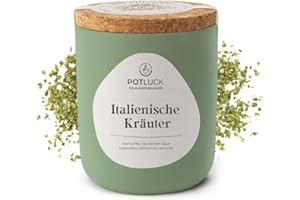 ‎POTLUCK GEWÜRZFREUNDE POTLUCK | Italienische Kräuter | Kräutermischung im Keramiktopf | 25g | Vegan, glutenfrei und mit natürlichen Inhaltsstoffen