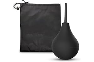TSHAOUN Kit Enema Bulbo De Silicona 160 Ml Para El Lavado Anal, Ducha Anal Limpia Para Hombres y Mujeres Reutilizable Con Boquillas Cómodas y Desmontables y Bolsa Impermeable Negra