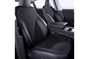 Ywooon Pokrowce na przednie siedzenia samochodowe do Tesla Model 3/Y 2017-2024 2025 Model S 2020-2025, oddychające, miękkie i antypoślizgowe, komfortowa poduszka do siedzenia, do samochodu, akcesoria