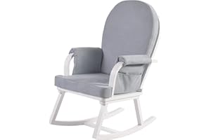 KUB Meadow Nursing Rocking Chair (Grey), Deluxe Nursing & Rocking Chair. Modern Nursing Rocking Chair for Nursery, Space-Saving Grey Design