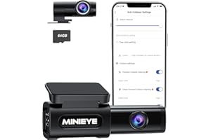 SPEDAL MINIEYE 4K Dash CAM with ADAS, Front and Rear Dash Cameras with Built-in GPS, 170° Wide Angle, WDR, Night Vision, Loop Recording, Parking Monitor, App OTA Update(64GB Card Include