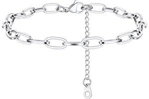 PROSTEEL Tobilleras Pulseras Acero Inoxidable 2PCS/3PCS Pulseras de Tobillo Cadena de Clip Multicapa Conjunto Joyas de Mujer Chica para Verano Playa 22cm+5cm