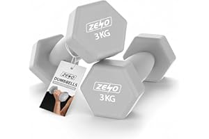 ZENO Dumbbells Set Of 2 | Dumbbells for Women | Hexagon Neoprene Weights | Hand Weights for Women | Anti-Slip & Sweat Resistant Dumbells