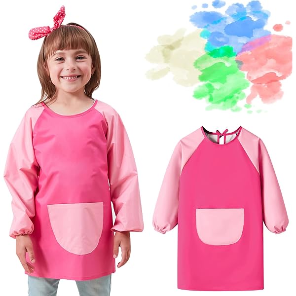 Blouse Peinture Enfant Tablier de Peinture Enfants à Manches Longues Blouse Peinture Enfant Tablier de Peinture Enfants à Manches Longues