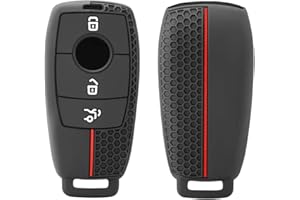 Happyit Silikonowa obudowa kluczyka kompatybilna z Mercedes Benz A C E S GLC GLE GLS CLA klasa W205 W213 W177 X167 W222 G63 3 przyciski