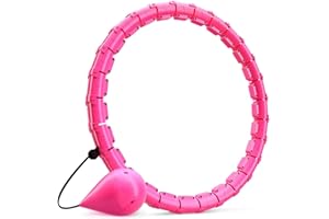 REAKOO Weighted Hula Hoop for Adults, Smart Hula Hoop with Weight Ball, 24 Detachable Fitness Hula Hoops, Size Adjustable Gymnastics, Massage, Adult Fitness for Weight Loss