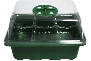 Delleu Kit de démarrage de semences de Plateaux de semis, kit de Culture de Mini-multiplicateur de Grandes cellules avec dômes ventilés et Base pour Les graines de démarrage de Serre (6 cellules)
