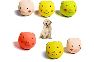 JUNBYUHU 6 pièces Jouet Chien Couineur, Jouet Petit Chien, Latex Jouets à Couinement pour Chiens, Balle Chien Couineuse, Jouet Chien Latex Caoutchouc Balle pour Petit Race