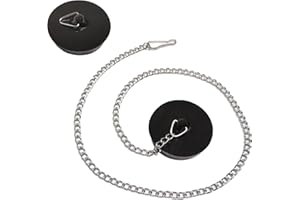 Olakin Abflussstopfen[2 Stück], Universal Ventilstopfen, Ø 45.6-42 mm Badewannenstöpsel, Stöpsel Kette, Waschbecken Stöpsel Verschluss, mit 50cm Stöpsel Kette, für Spüle, Spültisch Stopfen