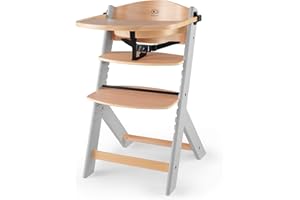 kk Kinderkraft Trona Bebé de Madera ENOCK, Evolutiva Silla Alta, Ergonómica, Regulable, Gris
