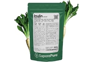 SaporePuro INULIN pulver - 250 gr - lång kedja - Prebiotisk växtfiber från cikoriarötter