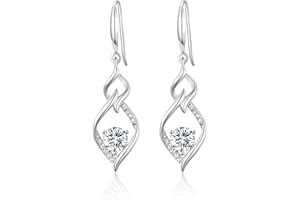 JEWTOP Ohrringe Silber 925 Gold Ohrstecker für Damen Herren Mädchen, Ohrhänger mit 5A Zirkonia Ohrringe Hängend