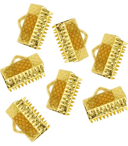 Lot De 280 Embouts Sertissage Pour Ruban - Taille 13x8 Mm, Couleur Argent Blanc - Pour Finir Rubans, Cordons, Marque-pages DIY (bijoux, Accessoires Cheveux)