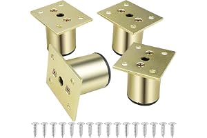 XxinXrong 4 st. höjdjusterbara möbelfötter av aluminium, 5 cm justeringsområde, skåpfötter, sängfötter, bordsfötter, sofffött