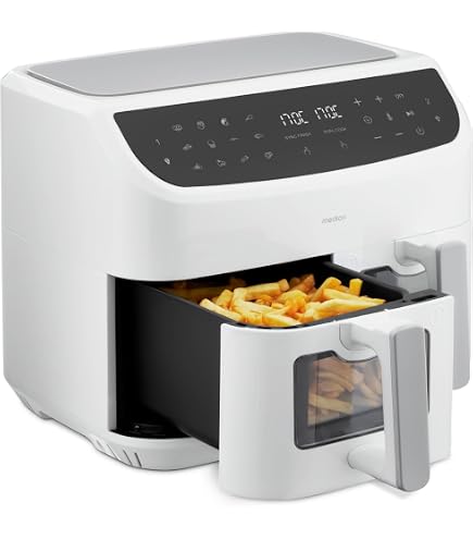 Taurus - Friggitrice Ad Aria Senza Olio Air Fry Digital Duo 9L | 2.600W | Doppio cestello 4,5L | 12 programmi predefiniti | Timer digitale 60 minuti | Air Fryer Touch Screen | Senza BPA