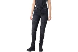 OZONE MOTO Agness II Lady Pantalones Vaqueros de Moto Mujer | Forro de Fibra Aramida | Protectores de Rodilla Nivel 2 | Bolsillos para Protectores de Cadera y Coxis | Slim Fit