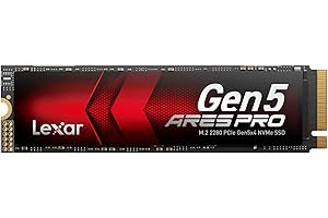 ‎LEXAR Lexar ARES PRO 2TB Gen5 NVMe M.2 SSD, PCIe 5.0 x4 Interne SSD, Bis zu 14.000 MB/s Lesen – für KI-Anwendungen, AAA-Gaming, Videoeditierung, Kompatibel mit PC, Laptops & PS 5