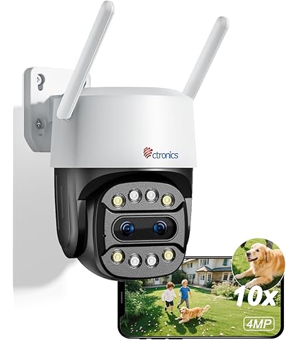 Caméra De Surveillance Extérieure 4G LTE Ctronics 2.5K - Pas Besoin De Wi-Fi, Détection Humaine, Vision Nocturne Couleur