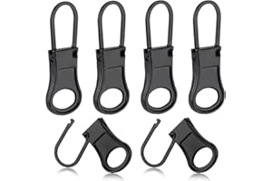 Ouligay 6pcs Replacement Zipper Pull Tabs - Detachable Metal Extender and Repair Kit for Jackets, Jeans, Pants, Coat, Backpacks, Luggage, Suitcase, Purse